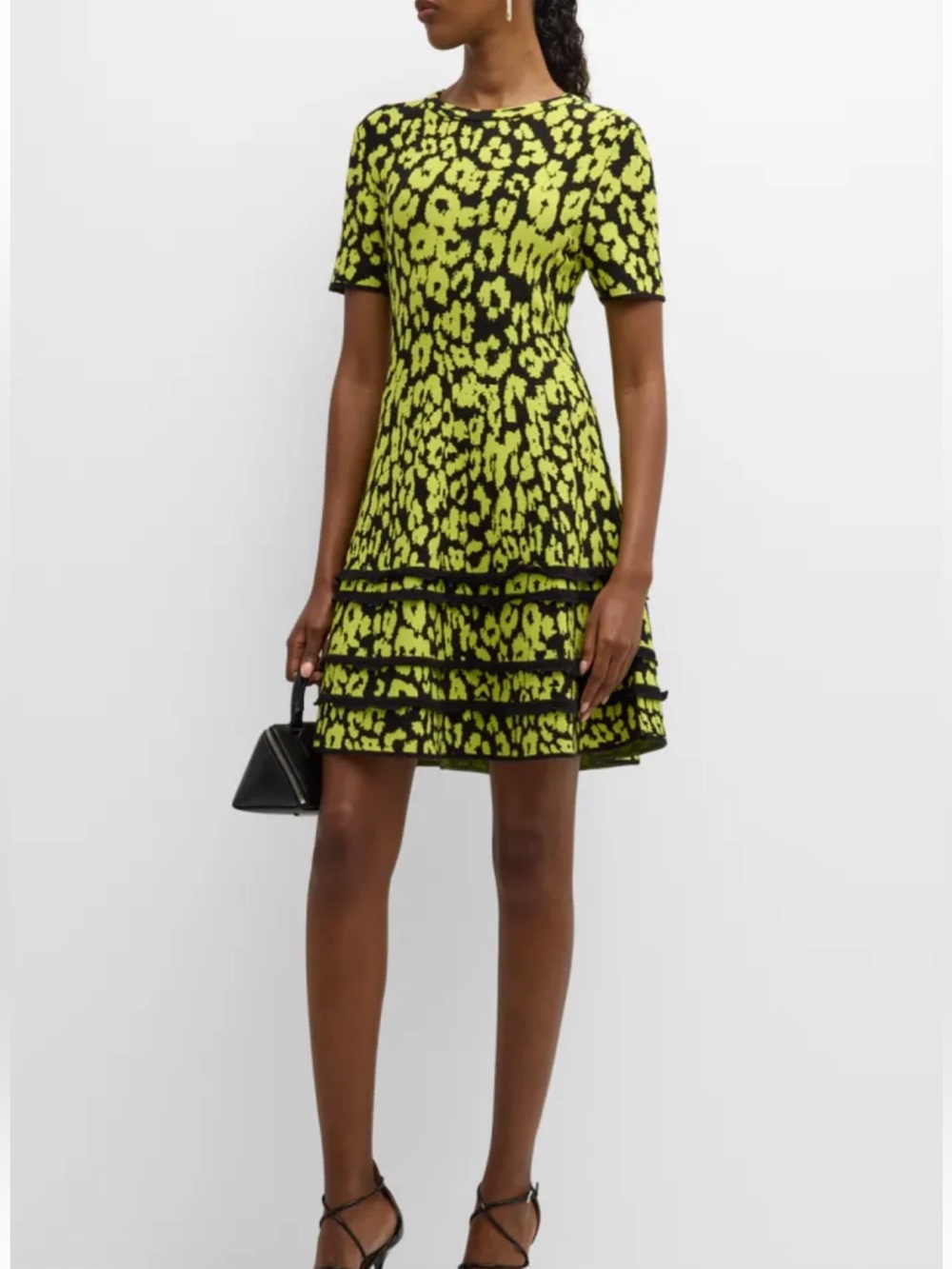 Women’s NWT Sz. M MILLY Rosuara Cheetah Ruffle Fit & Flare Dress